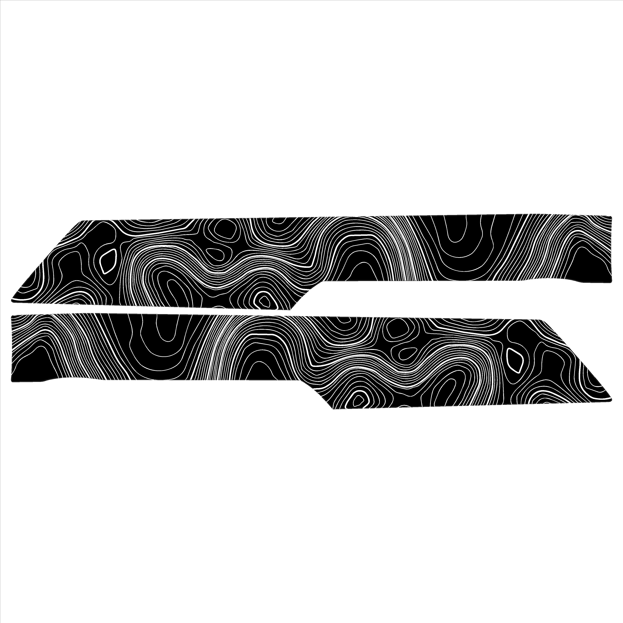 Topo Front Interior Upper Door Card Insert Overlays (Printed Series) - 2021+ Bronco 4 Door