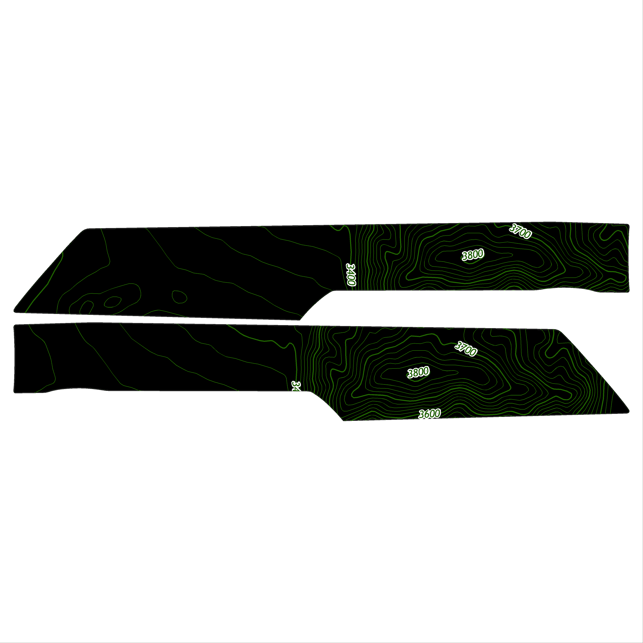 Topo Understeering Panel Overlay (Printed Series) - 2021-2022 Bronco (Type A)