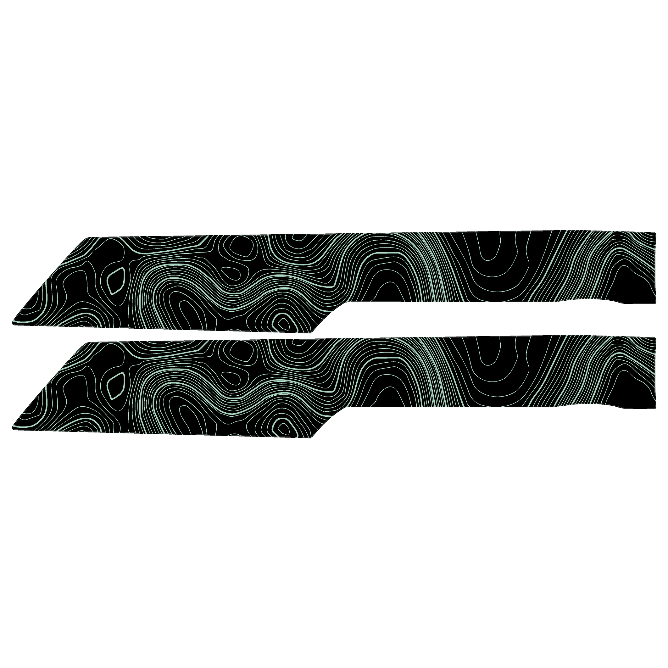 Topo Front Interior Upper Door Card Insert Overlays (Printed Series) - 2021+ Bronco 4 Door