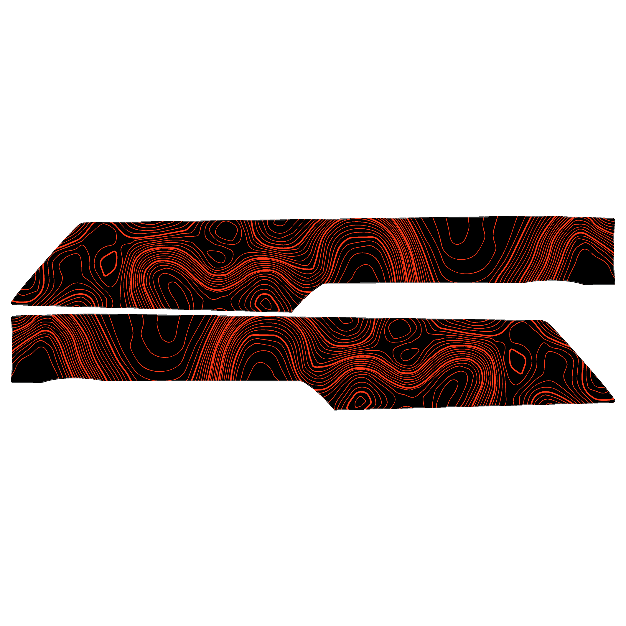 Topo Rear Interior Lower Door Card Insert Overlays (Printed Series) - 2021+ Bronco 4 Door